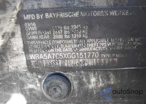 2016 BMW 528I xDrive z USA, uszkodzony, nr VIN WBA5A7C5XGG151770